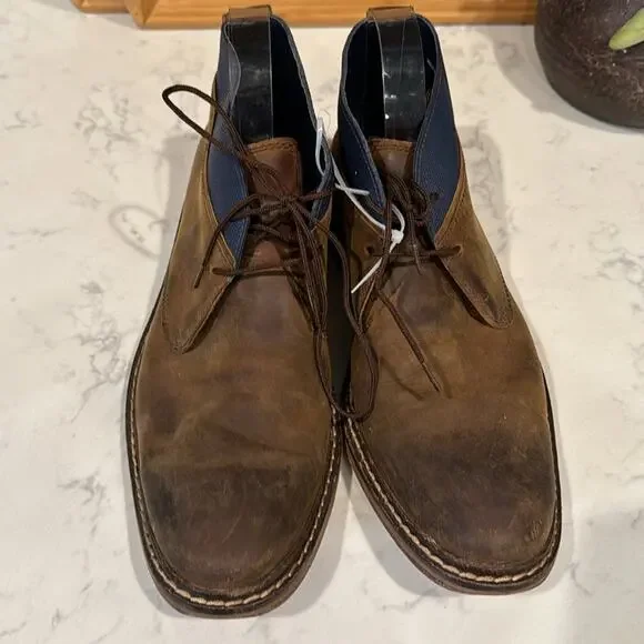 Cole Haan Colton Chukka Brown blue Leather Booties preppy  display picture 2